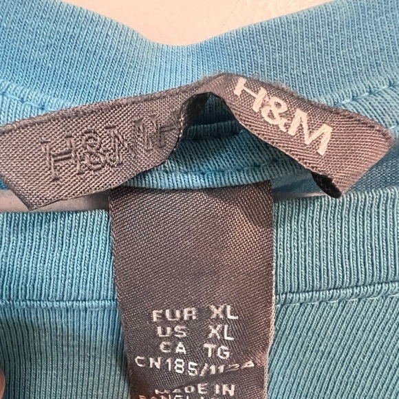 H&M Men’s Blue Crew Neck Top Size XL - Picture 4 of 7